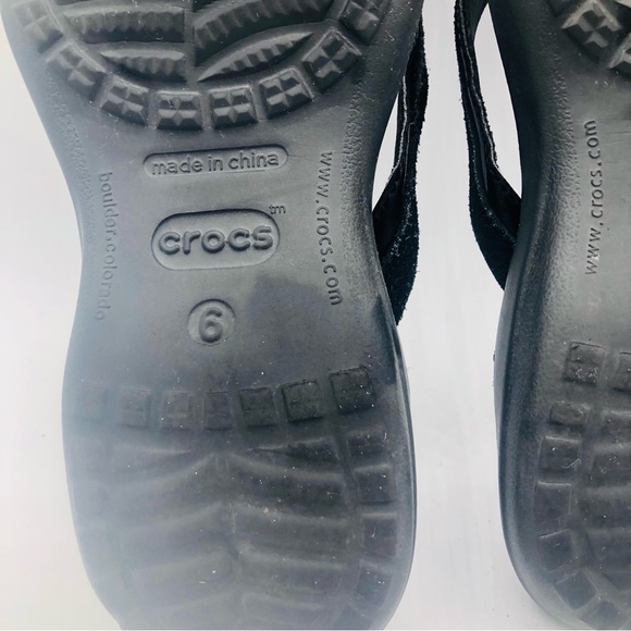 Crocs women’s black flip-flops‎ size 6 - Picture 8 of 10